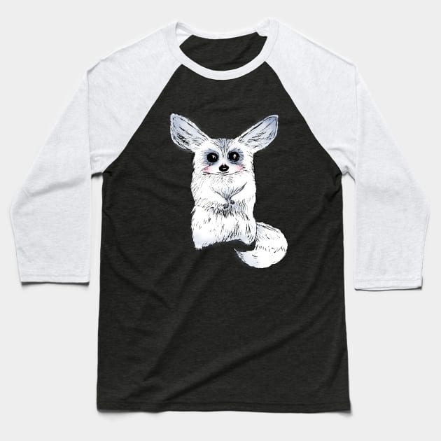 Cute Snow Creature Baseball T-Shirt by LittleInkings